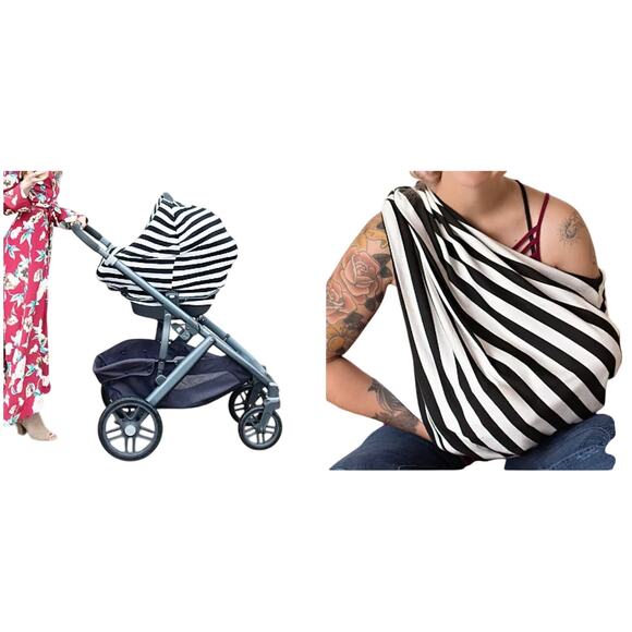 Itzy Ritzy Other - Itzy Ritzy Black & White Striped 4-in-1 Nursing Cover